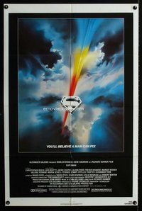 s703 SUPERMAN one-sheet movie poster '78 Bob Peak shield style artwork!