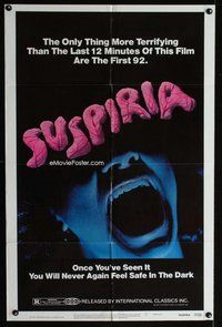 s704 SUSPIRIA one-sheet movie poster '77 classic Dario Argento horror!