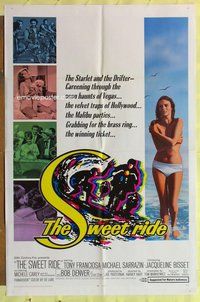 s706 SWEET RIDE one-sheet movie poster '68 1st Jacqueline Bisset, surfing!
