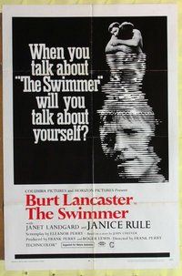 s707 SWIMMER one-sheet movie poster '68 Perry, Burt Lancaster, Landgard