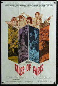 s712 TALES OF PARIS one-sheet movie poster '62 Catherine Deneuve, sexy!