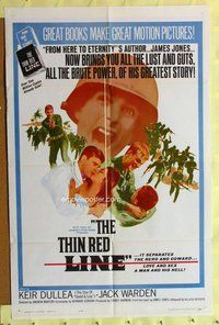 s729 THIN RED LINE one-sheet movie poster '64 James Jones, Kier Dullea