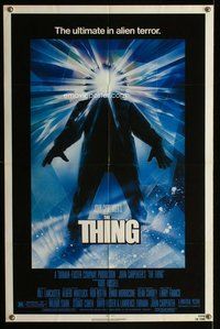 s730 THING 1sh '82 John Carpenter, cool sci-fi horror art by Drew Struzan!