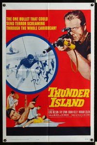 s737 THUNDER ISLAND one-sheet movie poster '63 written by Jack Nicholson!