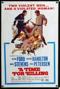 s741 TIME FOR KILLING one-sheet movie poster '67 Glenn Ford, Hamilton