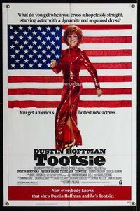 s752 TOOTSIE style B one-sheet movie poster '82 Dustin Hoffman in drag!