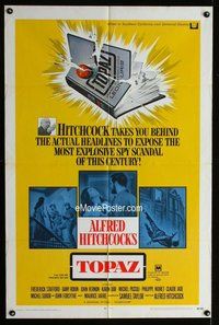 s753 TOPAZ one-sheet movie poster '69 Alfred Hitchcock, John Forsythe