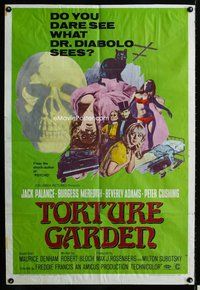 s755 TORTURE GARDEN one-sheet movie poster '67 Robert Bloch, Jack Palance