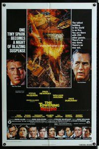 s756 TOWERING INFERNO one-sheet movie poster '74 Steve McQueen, Paul Newman