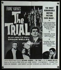 s761 TRIAL one-sheet movie poster '63 Anthony Perkins, Orson Welles