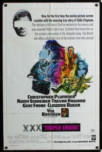s764 TRIPLE CROSS one-sheet movie poster '67 Christopher Plummer, Brynner