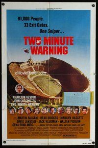 s772 TWO MINUTE WARNING one-sheet movie poster '76 Charlton Heston