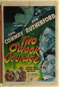s773 TWO O'CLOCK COURAGE one-sheet movie poster '44 Anthony Mann, Conway