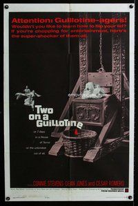 s774 TWO ON A GUILLOTINE one-sheet movie poster '65 in a house of terror!