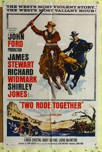 s775 TWO RODE TOGETHER one-sheet movie poster '60 James Stewart, John Ford