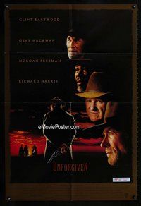 s785 UNFORGIVEN int'l one-sheet movie poster '92 Eastwood, Hackman