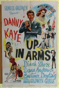 s787 UP IN ARMS one-sheet movie poster '44 Danny Kaye, Dinah Shore