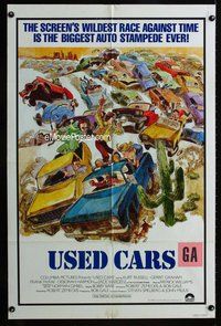 s789 USED CARS int'l one-sheet movie poster '80 cool different Kossin art!