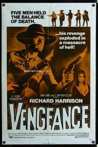 s793 VENGEANCE one-sheet movie poster '72 Richard Harrison, Italian!