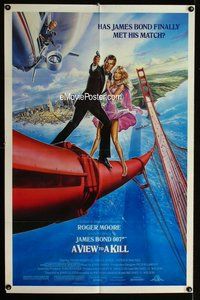 s795 VIEW TO A KILL one-sheet movie poster '85 Moore as James Bond!