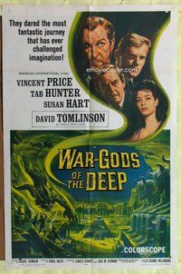 s801 WAR-GODS OF THE DEEP one-sheet movie poster '65 Vincent Price