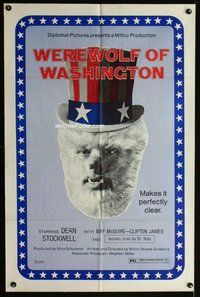 s807 WEREWOLF OF WASHINGTON one-sheet movie poster '73 wacky wolfman image!