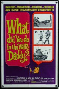 s808 WHAT DID YOU DO IN THE WAR DADDY one-sheet movie poster '66 Coburn
