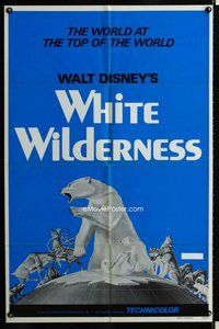 s819 WHITE WILDERNESS one-sheet movie poster R72 Disney arctic animals!