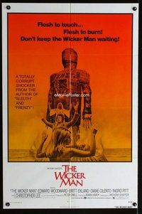 s824 WICKER MAN one-sheet movie poster '74 Christopher Lee, Britt Ekland