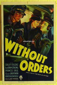 s832 WITHOUT ORDERS one-sheet movie poster '36 Eilers, Robert Armstrong