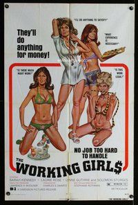 s835 WORKING GIRLS one-sheet movie poster '74 they'll do anything for love!