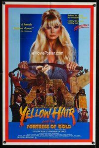 s840 YELLOW HAIR & THE FORTRESS OF GOLD one-sheet movie poster '84 Landon