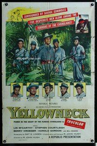 s841 YELLOWNECK one-sheet movie poster '55 Lin McCarthy, Civil War coward!