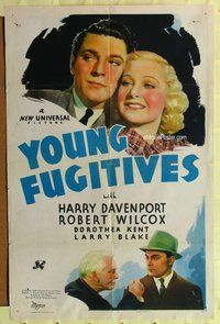 s844 YOUNG FUGITIVES one-sheet movie poster '38 last Civil War veteran!
