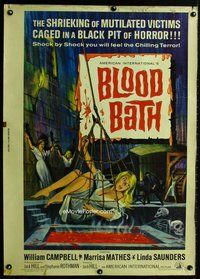 t013 BLOOD BATH Thirty by Forty movie poster '66 wild pit of horror image!