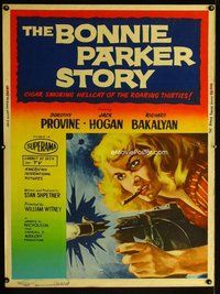 t016 BONNIE PARKER STORY Thirty by Forty movie poster '58 AIP, great image!