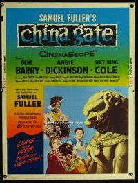 t022 CHINA GATE Thirty by Forty movie poster '57 Sam Fuller, Nat King Cole