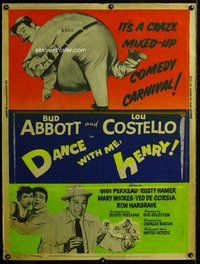 t024 DANCE WITH ME HENRY Thirty by Forty movie poster '56 Abbott & Costello!