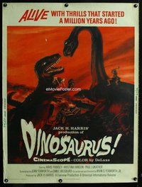 t026 DINOSAURUS Thirty by Forty movie poster '60 wild prehistoric monsters!