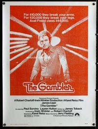 t041 GAMBLER style B Thirty by Forty movie poster '74 gambling James Caan!