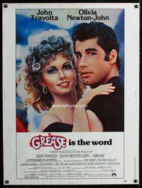 t045 GREASE Thirty by Forty movie poster '78 John Travolta, Olivia Newton-John
