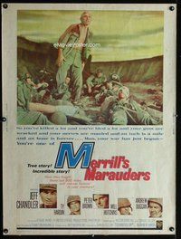 t067 MERRILL'S MARAUDERS Thirty by Forty movie poster '62 Sam Fuller, Chandler