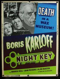 t072 NIGHT KEY Thirty by Forty movie poster R54 spooky Boris Karloff image!