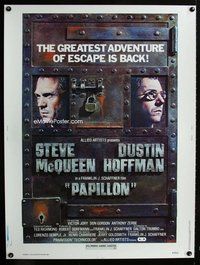 t077 PAPILLON Thirty by Forty movie poster R77 Steve McQueen, Dustin Hoffman