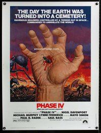 t080 PHASE IV Thirty by Forty movie poster '74 directed by Saul Bass, Cohen art