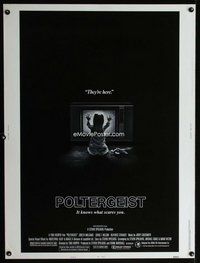 t082 POLTERGEIST Thirty by Forty movie poster '82 Tobe Hooper, They're here!