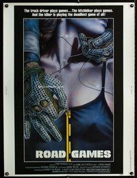t090 ROAD GAMES Thirty by Forty movie poster '81 cool sexy horror image!