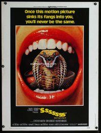 t101 SSSSSSS Thirty by Forty movie poster '73 cool cobra snake-in-mouth image!