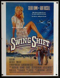 t107 SWING SHIFT Thirty by Forty movie poster '84 Goldie Hawn, Kurt Russell