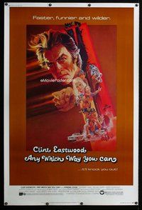 t127 ANY WHICH WAY YOU CAN Forty by Sixty movie poster '80 Eastwood, Peak art!
